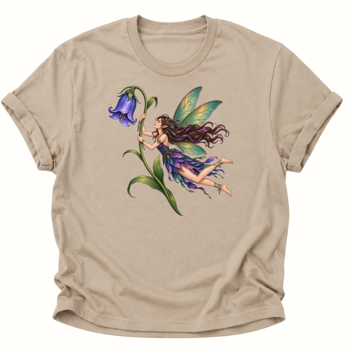 Magische Fee mit Blume Unisex T-Shirt Sand - PINE & RIVER