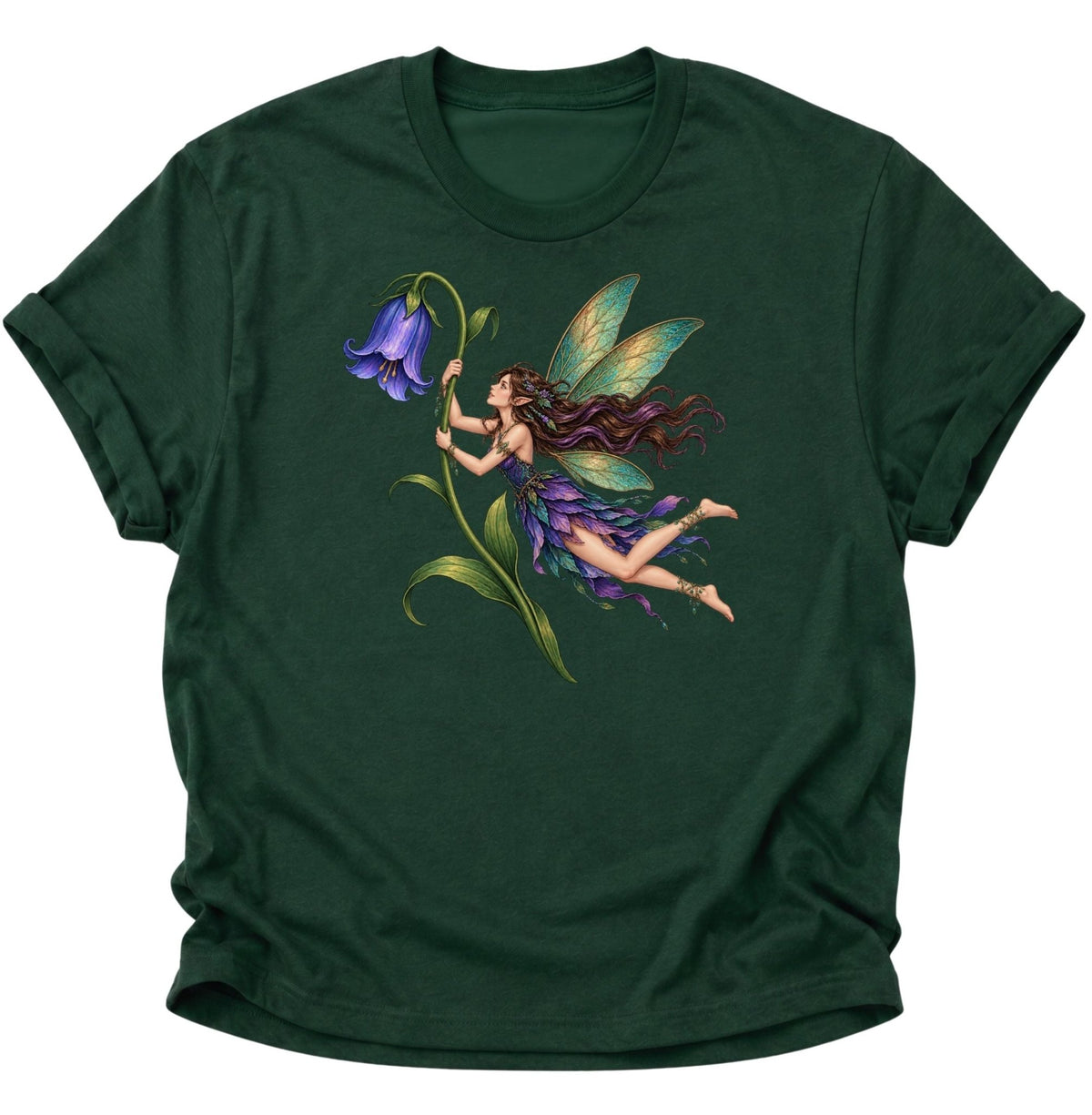 Magische Fee mit Blume Unisex T-Shirt Forest Green - PINE & RIVER