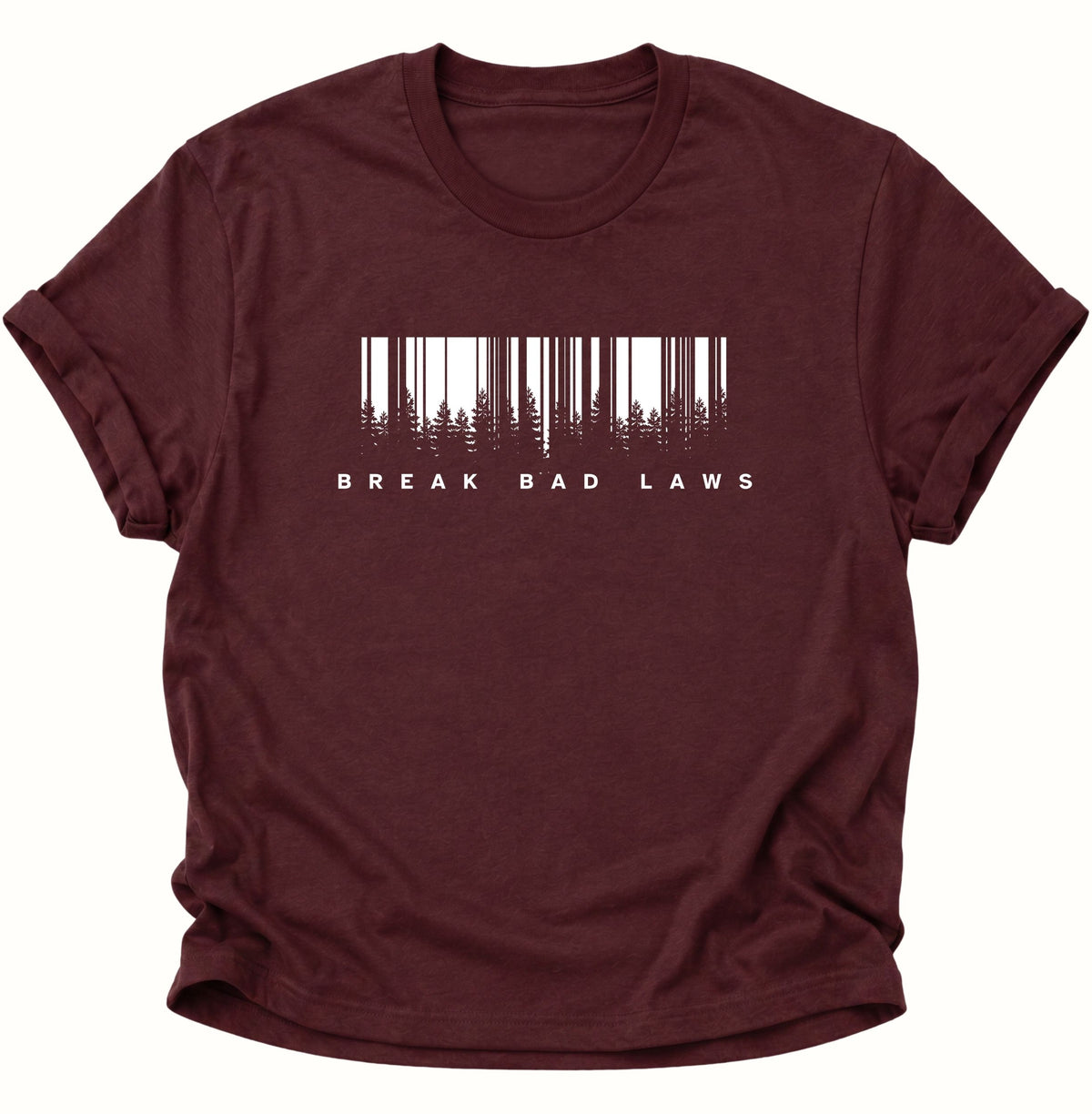Break Bad Laws Barcode T-Shirt Maroon - PINE & RIVER