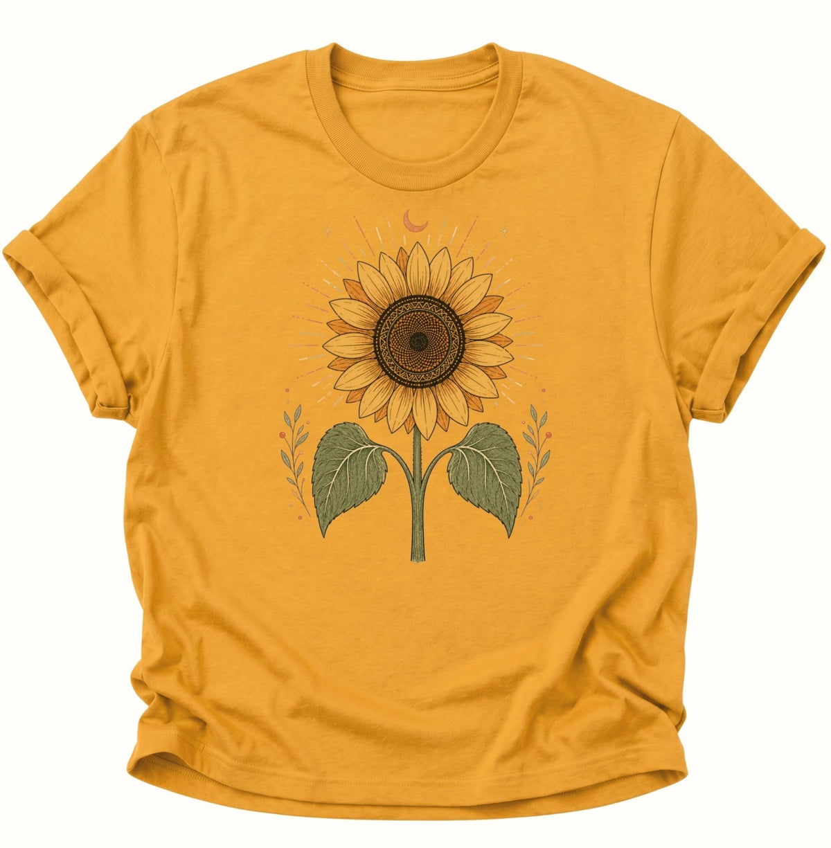 Mystische Sonnenblume Unisex T-Shirt Gelb - PINE & RIVER