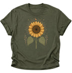 Mystische Sonnenblume Unisex T-Shirt Military Green - PINE & RIVER