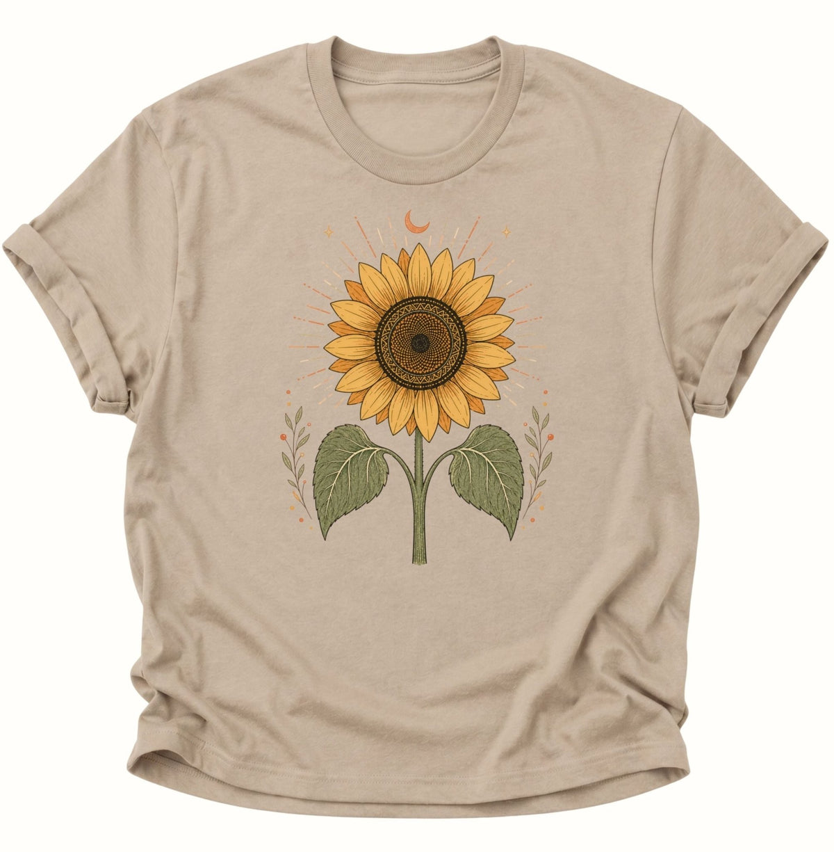 Mystische Sonnenblume Unisex T-Shirt Sand - PINE & RIVER