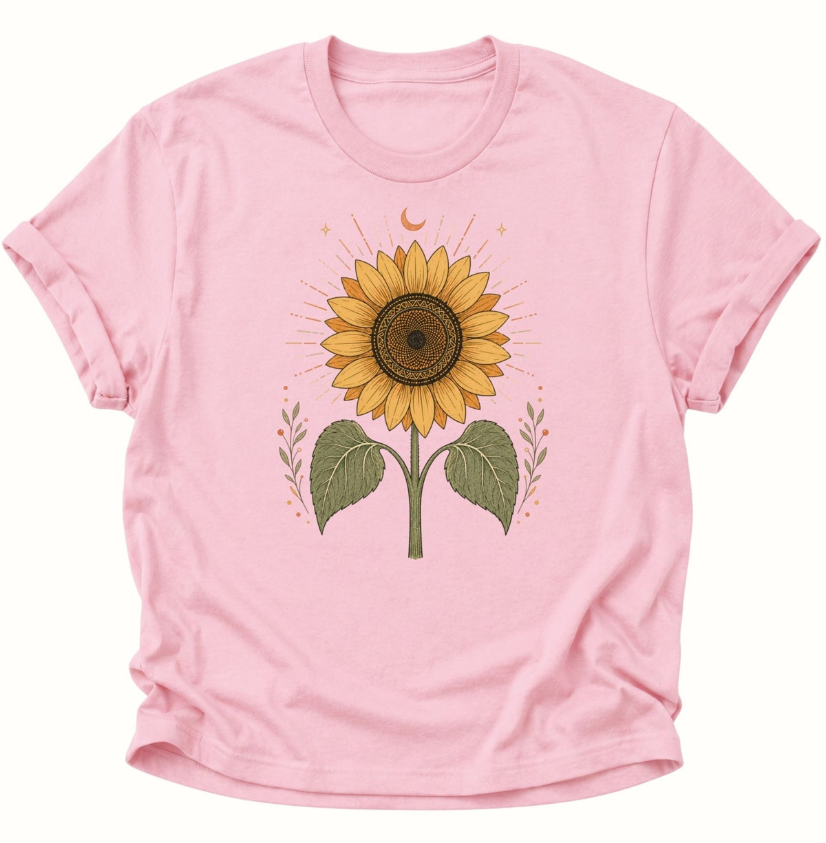 Mystische Sonnenblume Unisex T-Shirt Light Pink - PINE & RIVER