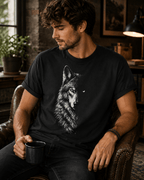 Mystischer Wolf im Schatten Unisex T-Shirt Maroon - PINE & RIVER