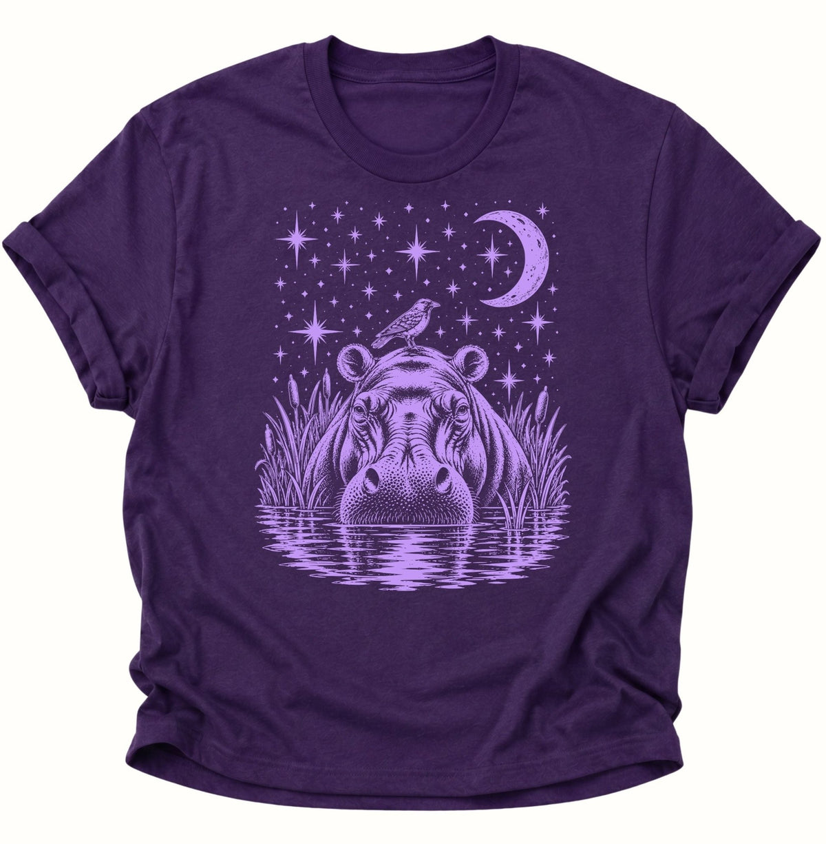 Mystisches Nilpferd Unisex T-Shirt Purple - PINE & RIVER