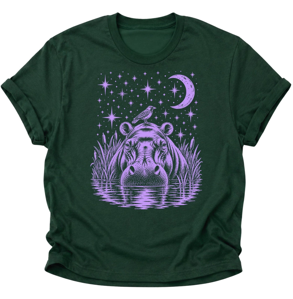 Mystisches Nilpferd Unisex T-Shirt Forest Green - PINE & RIVER