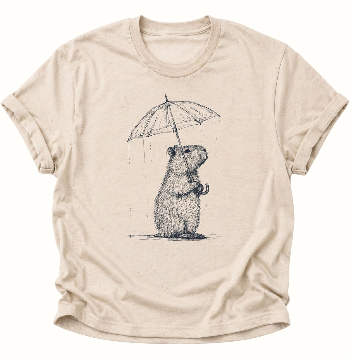Capybara mit Regenschirm Unisex T-Shirt Nature - PINE & RIVER