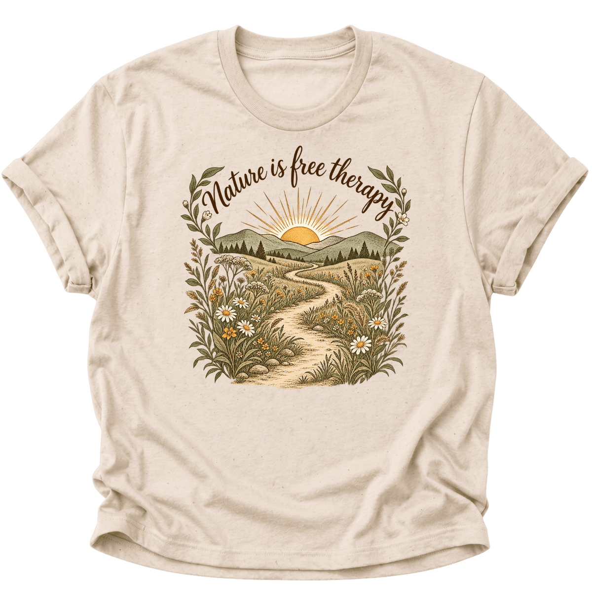Nature Is Free Therapy Wildblumen Unisex T-Shirt Nature - PINE & RIVER