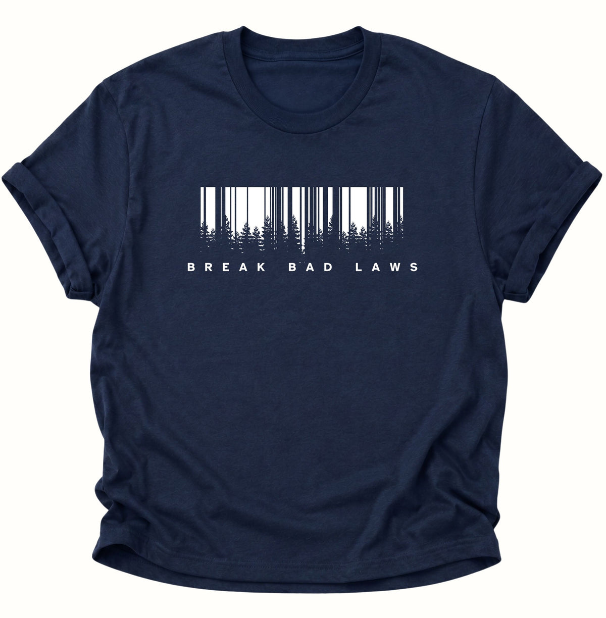 Break Bad Laws Barcode T-Shirt Navy Blue - PINE & RIVER