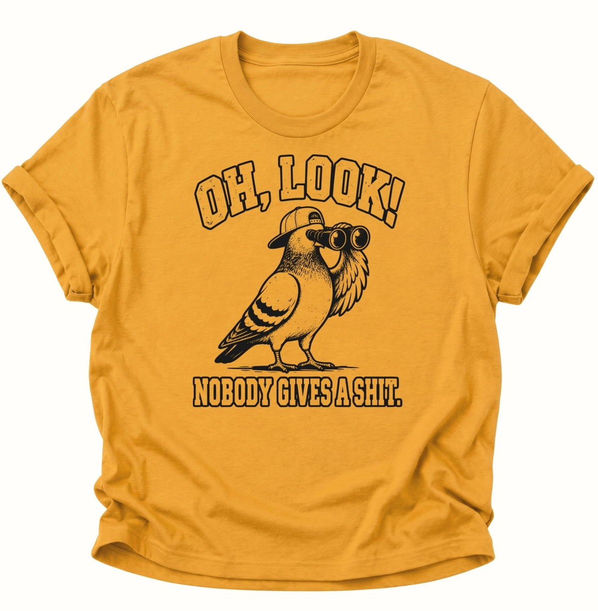 Oh Look Nobody Gives A Shit Taube Unisex T-Shirt Gelb - PINE & RIVER