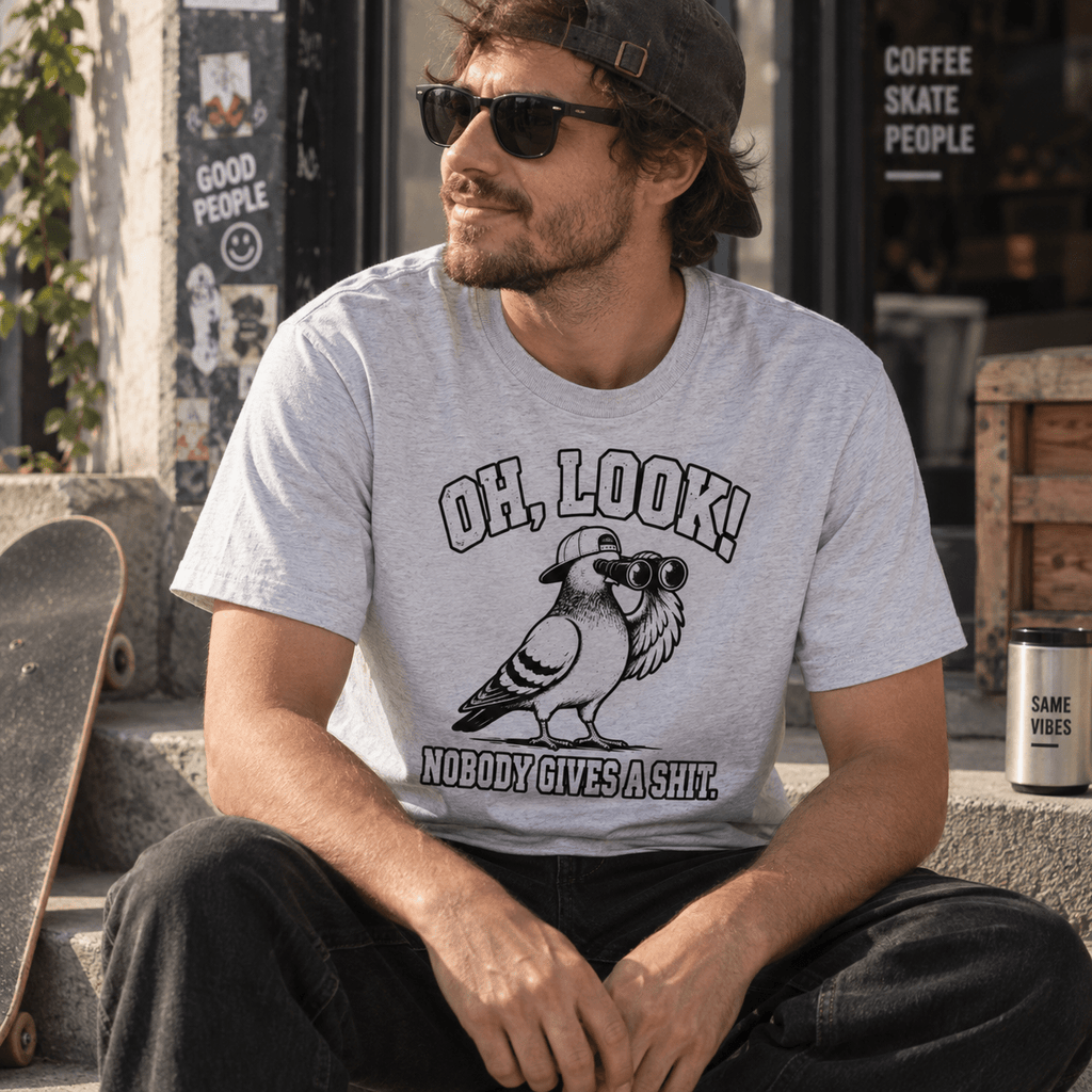 Oh Look Nobody Gives A Shit Taube Unisex T-Shirt Gelb - PINE & RIVER