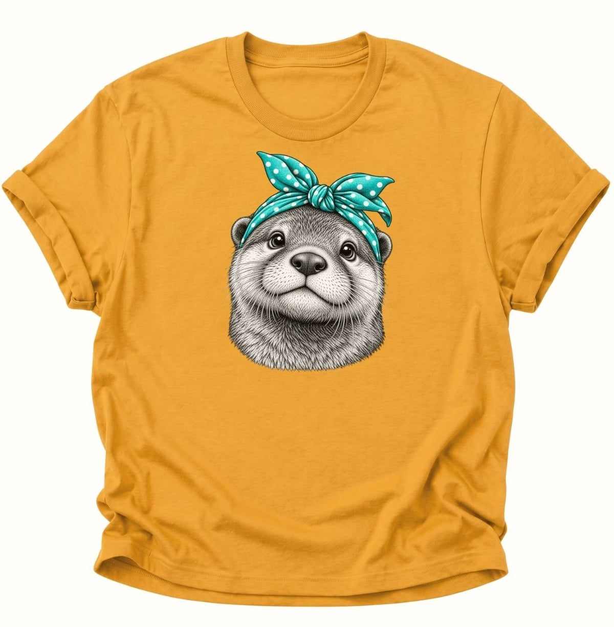 Otter mit Bandana Unisex T-Shirt Gelb - PINE & RIVER