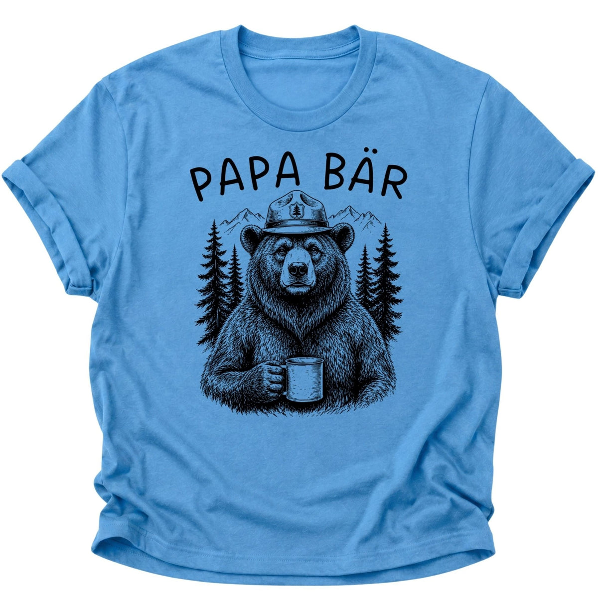 Papa Bär Kaffee Unisex T-Shirt Carolina Blue - PINE & RIVER