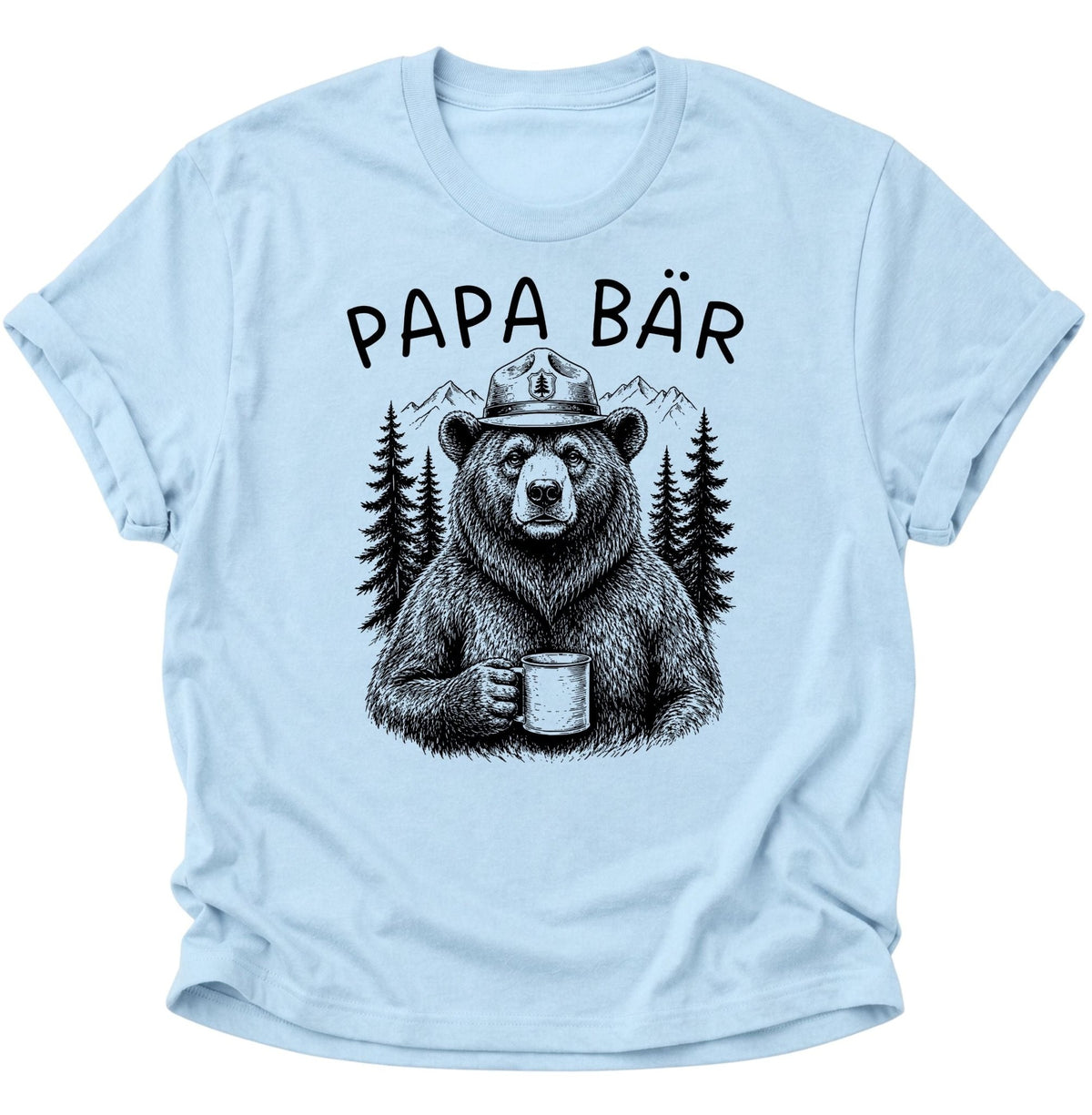 Papa Bär Kaffee Unisex T-Shirt Light Blue - PINE & RIVER