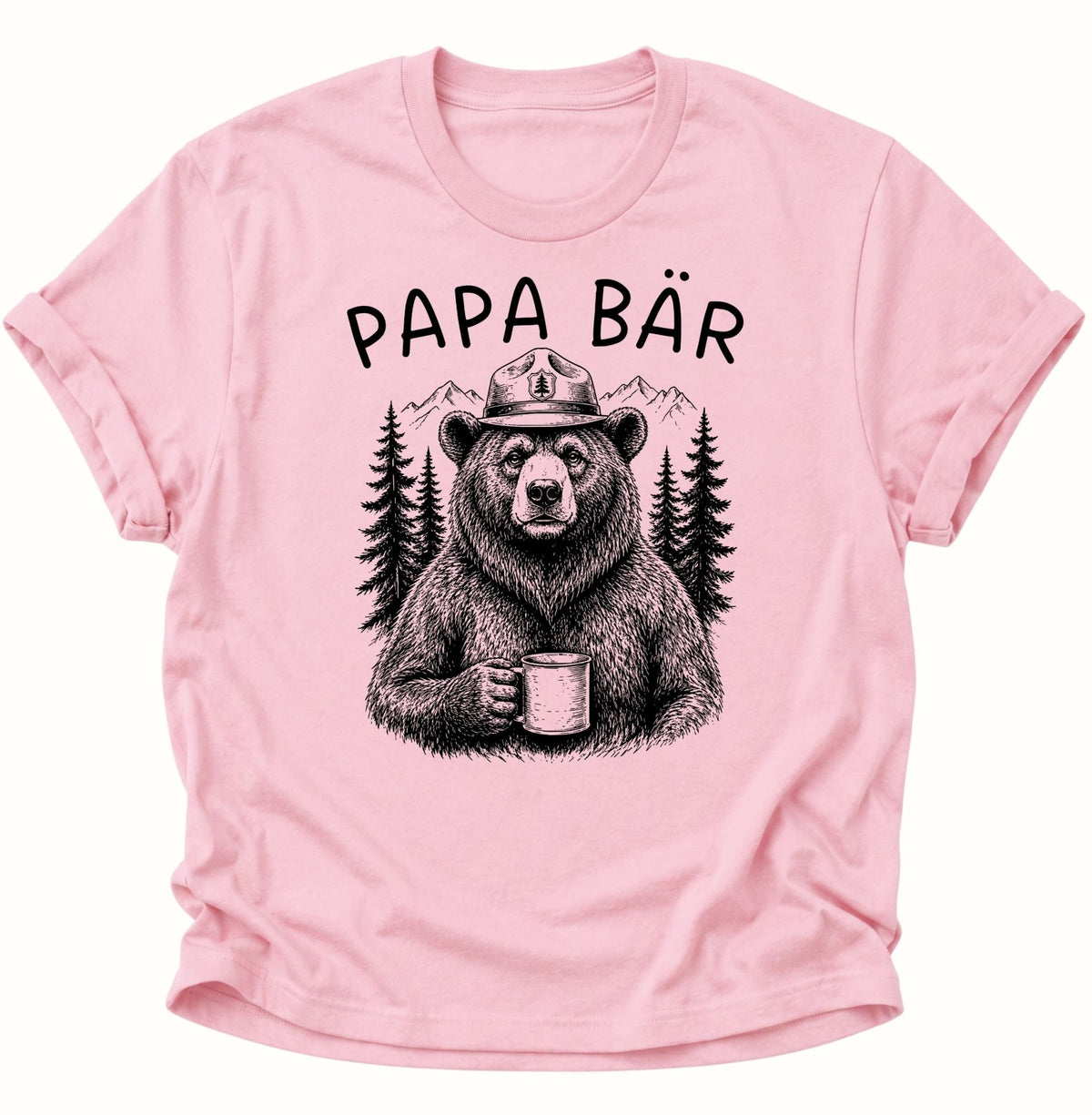 Papa Bär Kaffee Unisex T-Shirt Light Pink - PINE & RIVER