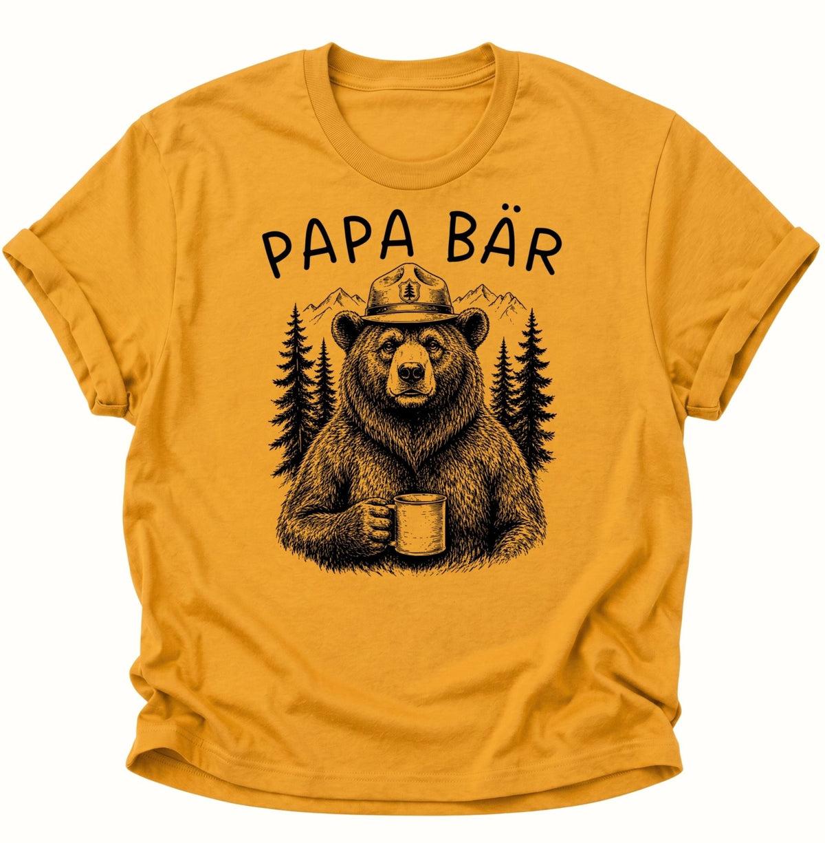 Papa Bär Kaffee Unisex T-Shirt Gelb - PINE & RIVER