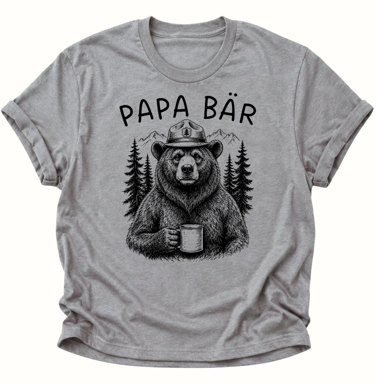 Papa Bär Kaffee Unisex T-Shirt Sport Grey - PINE & RIVER