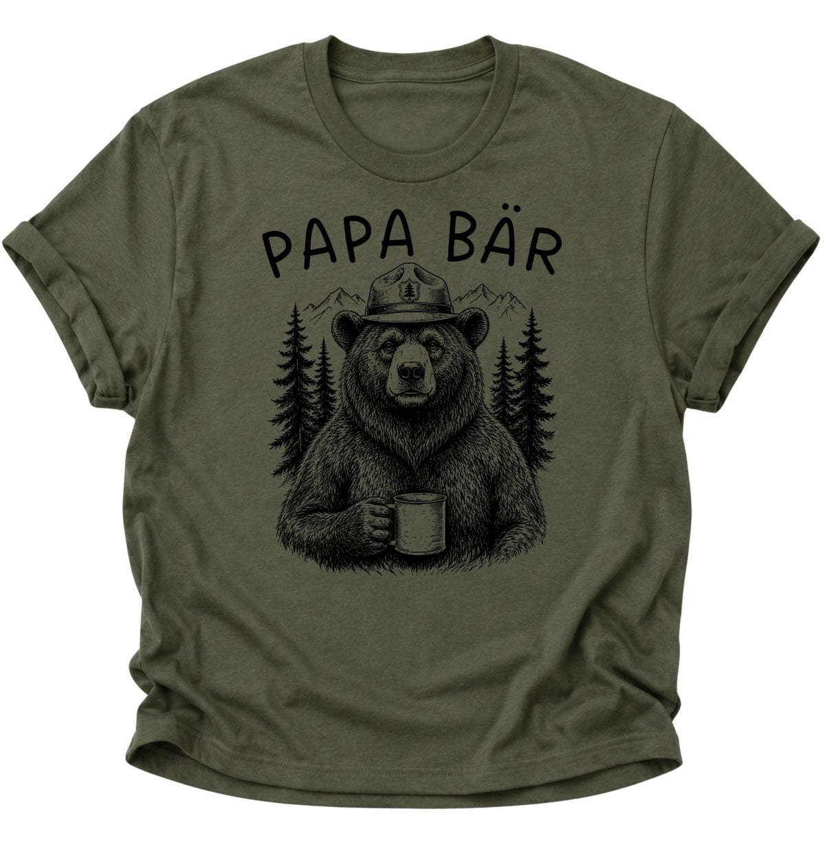 Papa Bär Kaffee Unisex T-Shirt Military Green - PINE & RIVER