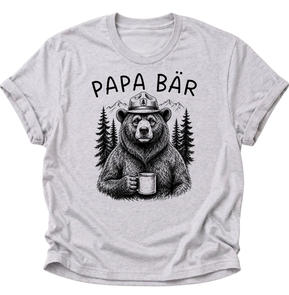 Papa Bär Kaffee Unisex T-Shirt Ash Grey - PINE & RIVER