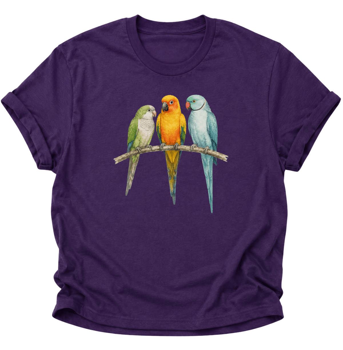 Papagei Bunte Vögel Unisex T-Shirt Purple - PINE & RIVER