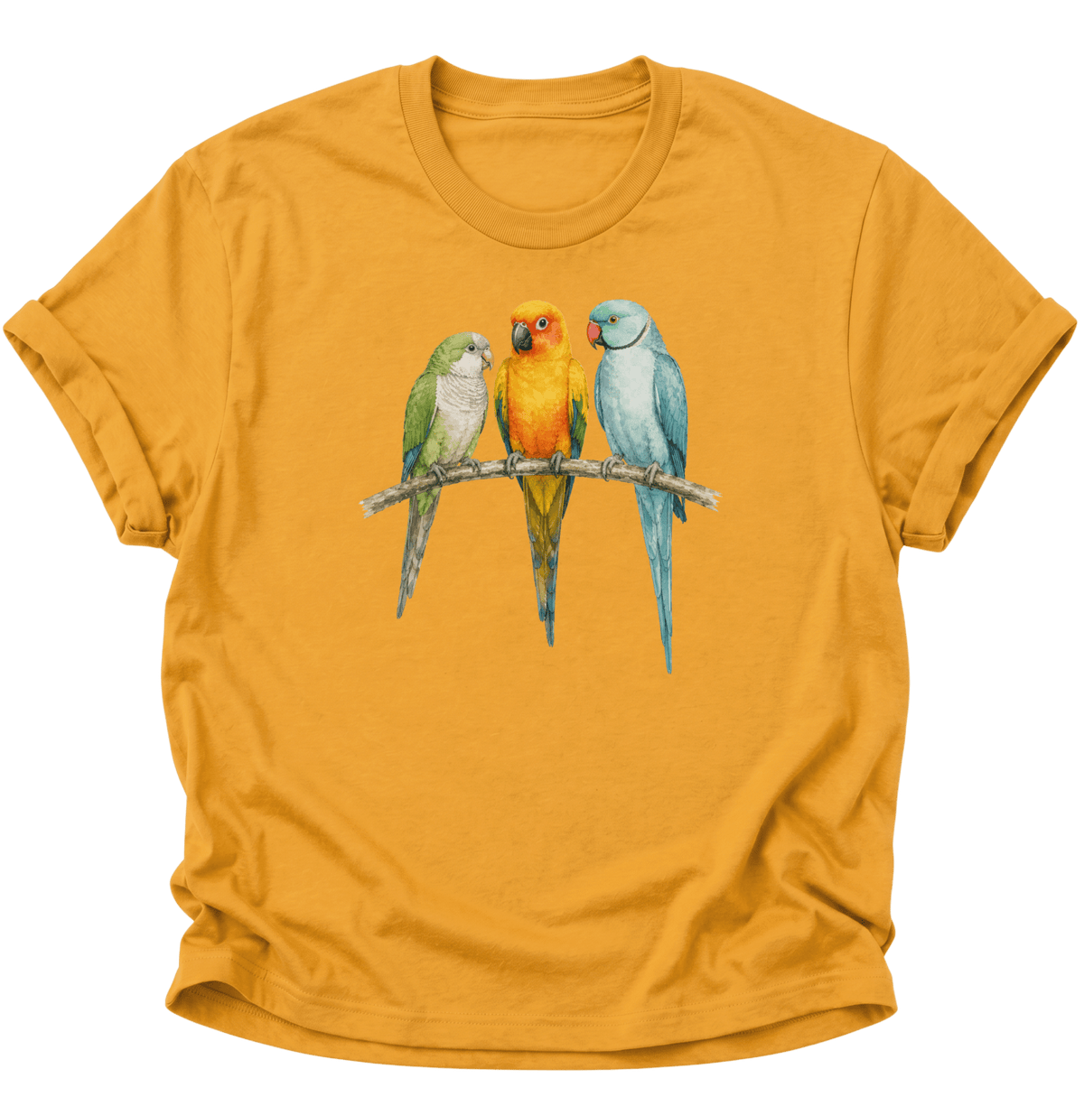 Papagei Bunte Vögel Unisex T-Shirt Gelb - PINE & RIVER