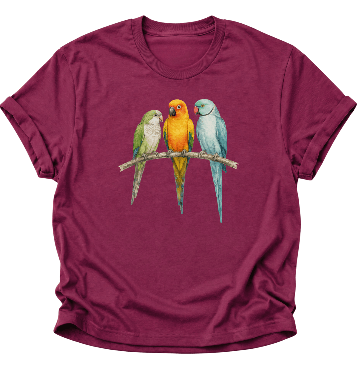 Papagei Bunte Vögel Unisex T-Shirt Cardinal Red - PINE & RIVER