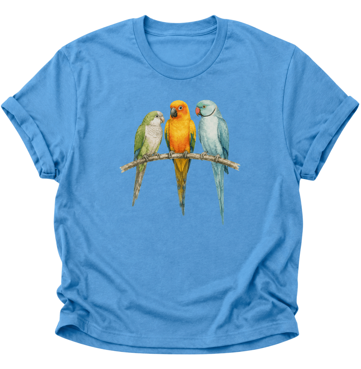 Papagei Bunte Vögel Unisex T-Shirt Carolina Blue - PINE & RIVER