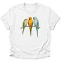 Papagei Bunte Vögel Unisex T-Shirt Weiß - PINE & RIVER