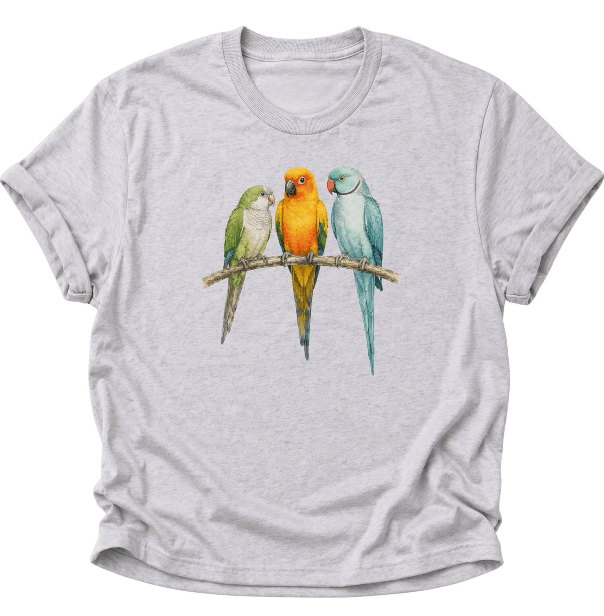 Papagei Bunte Vögel Unisex T-Shirt Ash Grey - PINE & RIVER