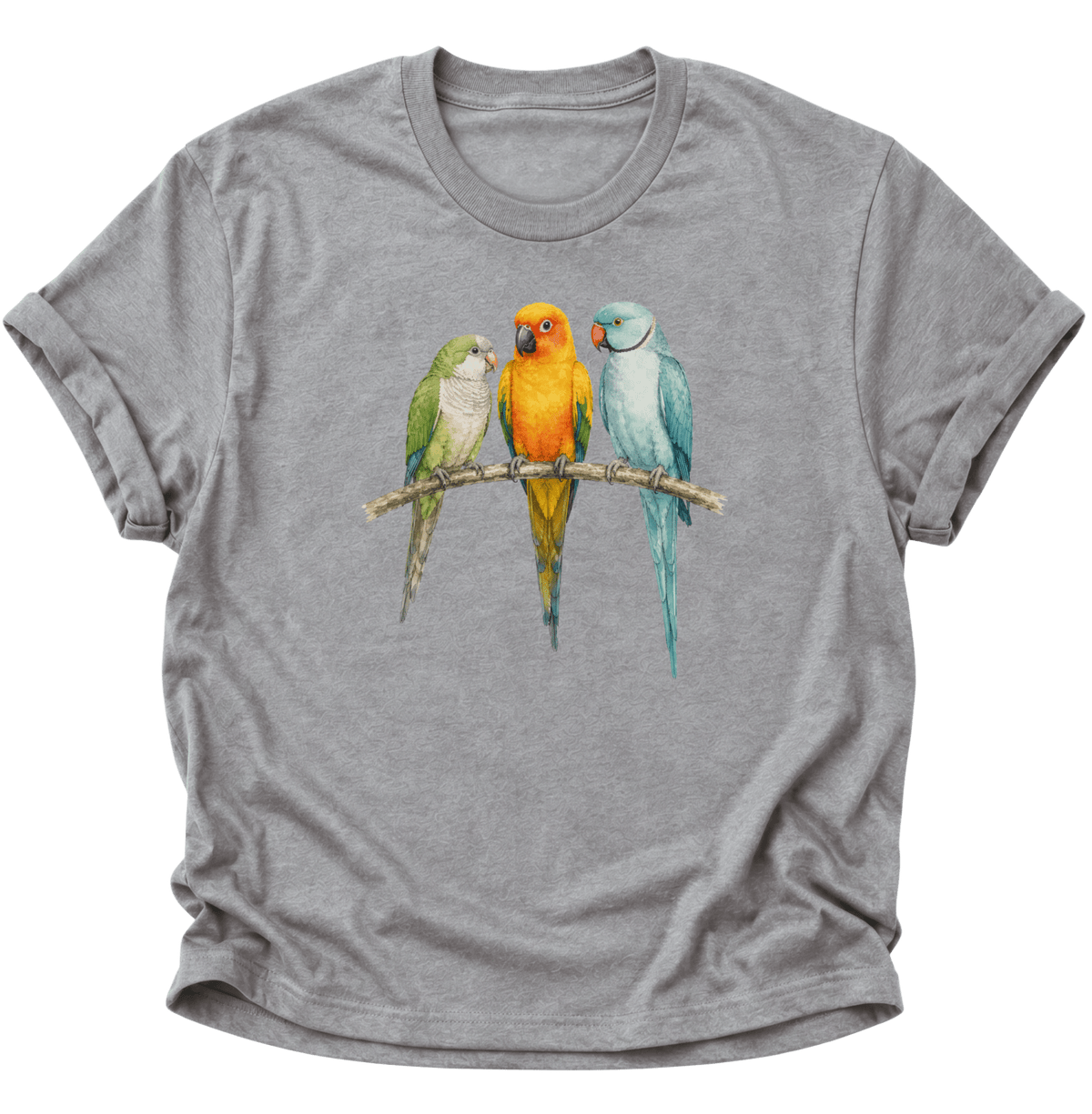Papagei Bunte Vögel Unisex T-Shirt Sport Grey - PINE & RIVER