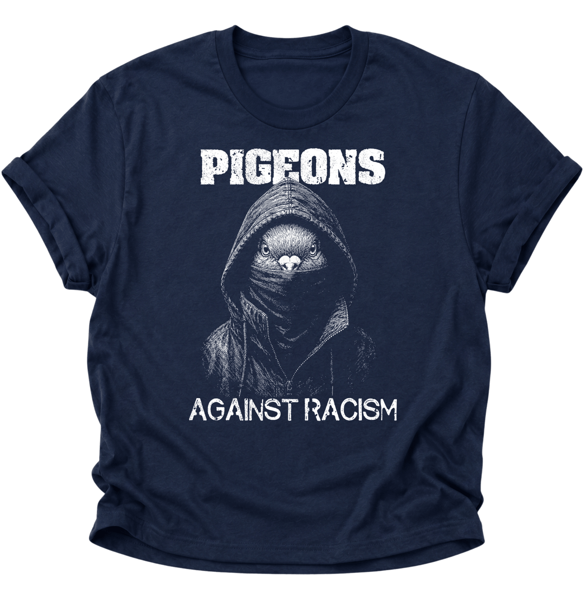 Pigeons Against Racism Taube Unisex T-Shirt Navy Blue - PINE & RIVER