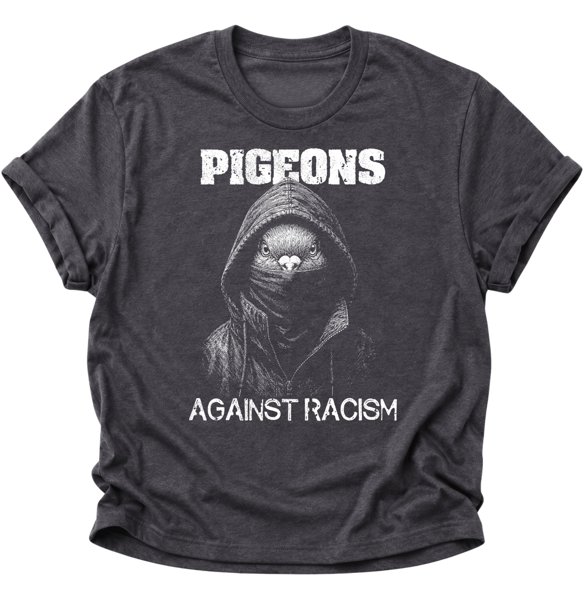 Pigeons Against Racism Taube Unisex T-Shirt Dark Heather - PINE & RIVER