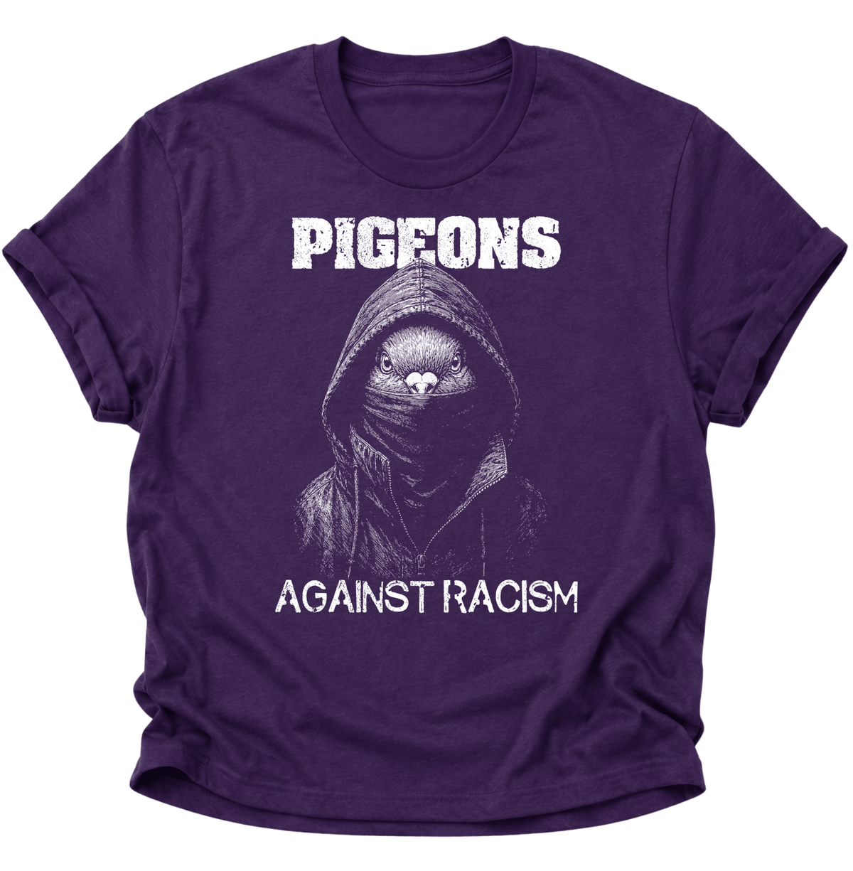 Pigeons Against Racism Taube Unisex T-Shirt Purple - PINE & RIVER