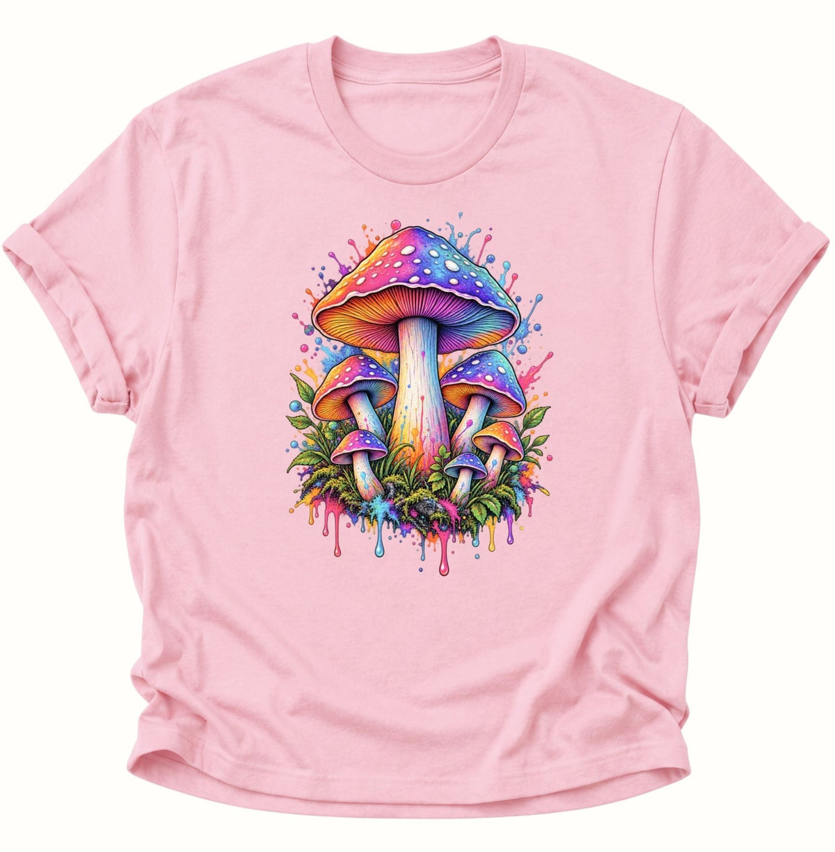 Psychedelische Pilze Unisex T-Shirt Light Pink - PINE & RIVER
