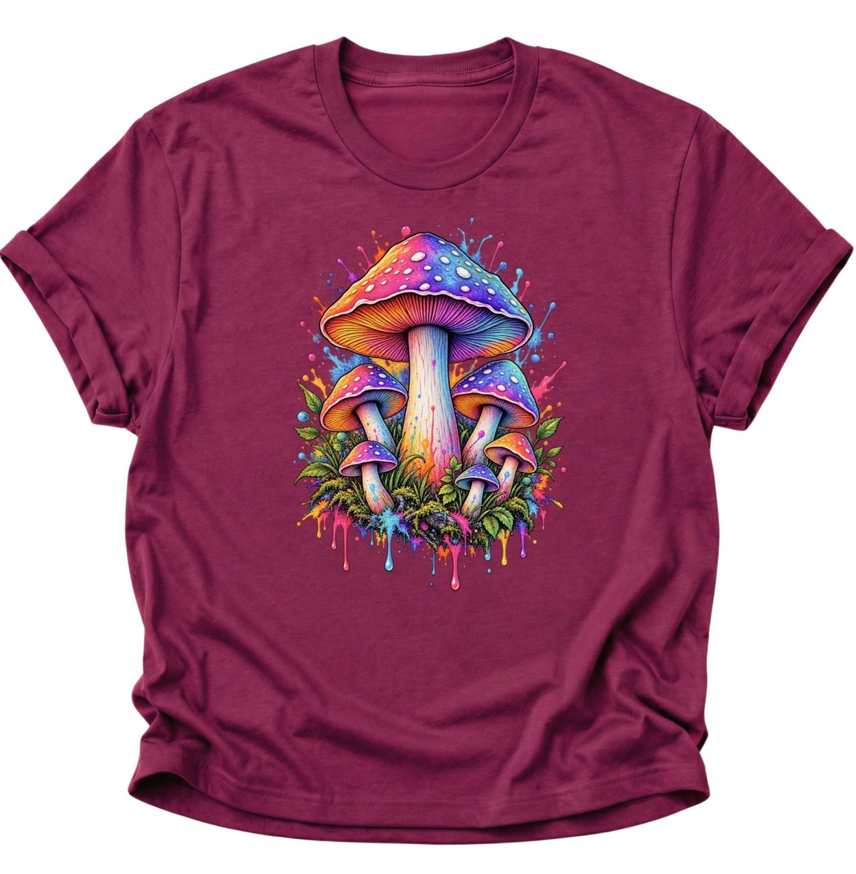 Psychedelische Pilze Unisex T-Shirt Cardinal Red - PINE & RIVER
