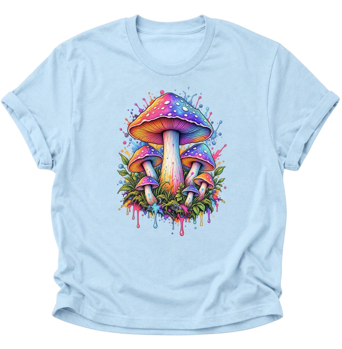 Psychedelische Pilze Unisex T-Shirt Light Blue - PINE & RIVER