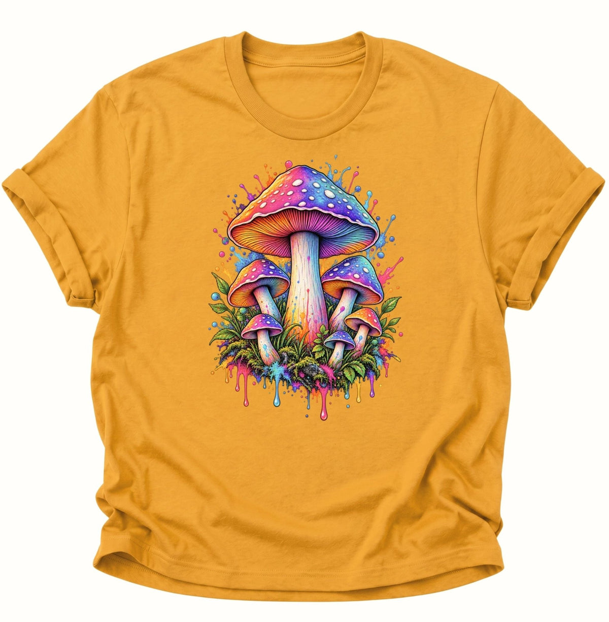 Psychedelische Pilze Unisex T-Shirt Gelb - PINE & RIVER
