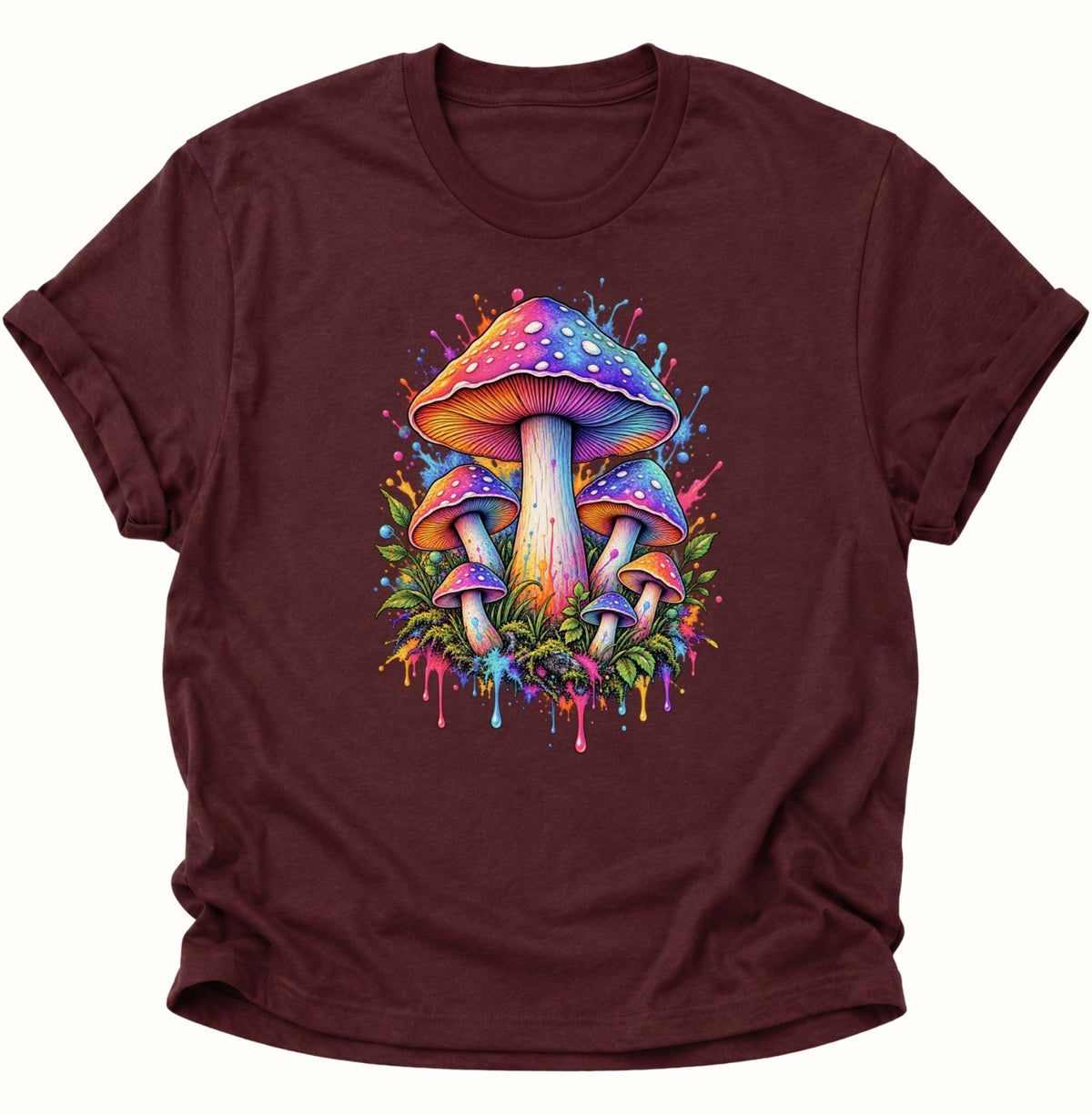 Psychedelische Pilze Unisex T-Shirt Maroon - PINE & RIVER