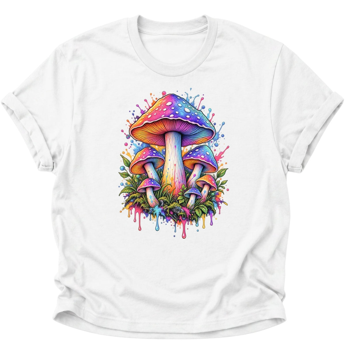 Psychedelische Pilze Unisex T-Shirt Weiß - PINE & RIVER