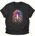 Psychedelische Pilze Unisex T-Shirt Schwarz - PINE & RIVER