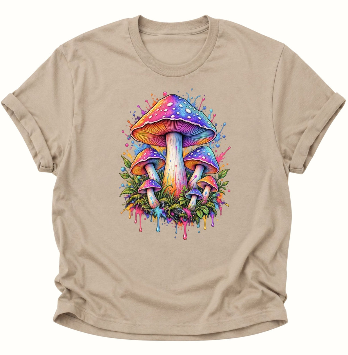 Psychedelische Pilze Unisex T-Shirt Sand - PINE & RIVER