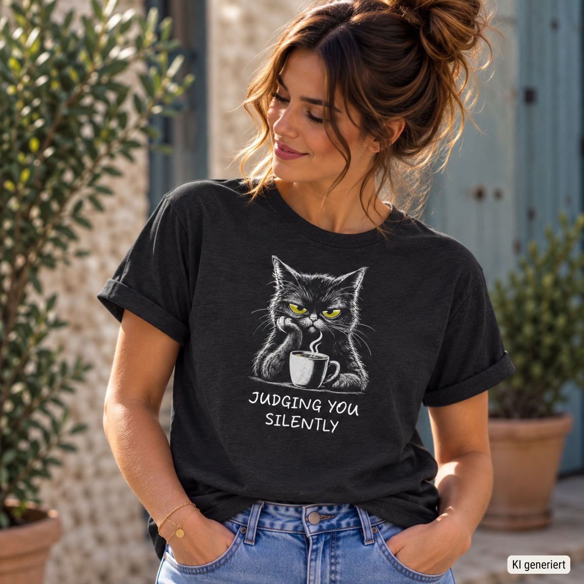 Judging You Silently Katze Unisex T-Shirt