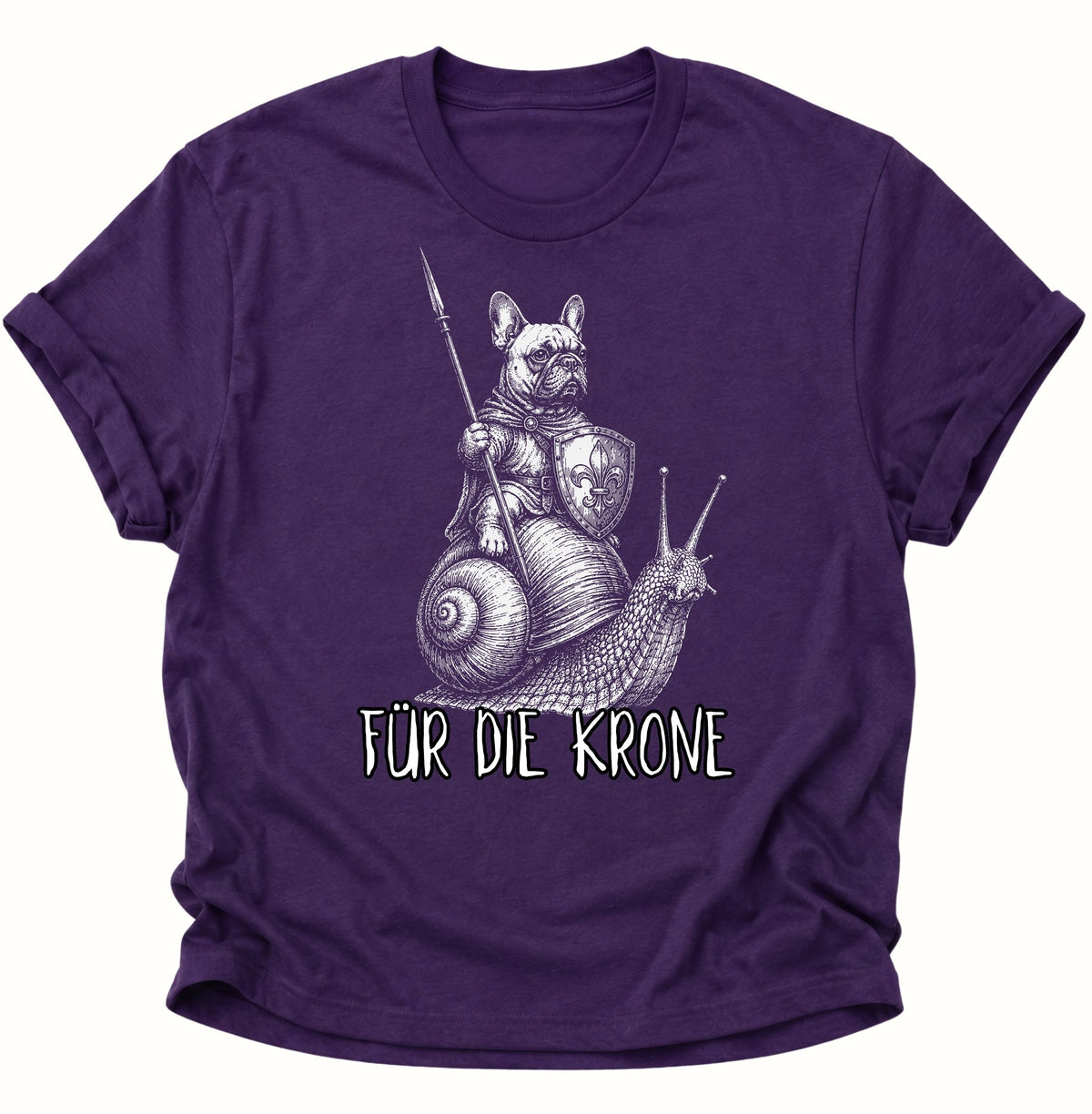 Bulldoggenritter auf Schnecke Unisex T-Shirt Purple - PINE & RIVER
