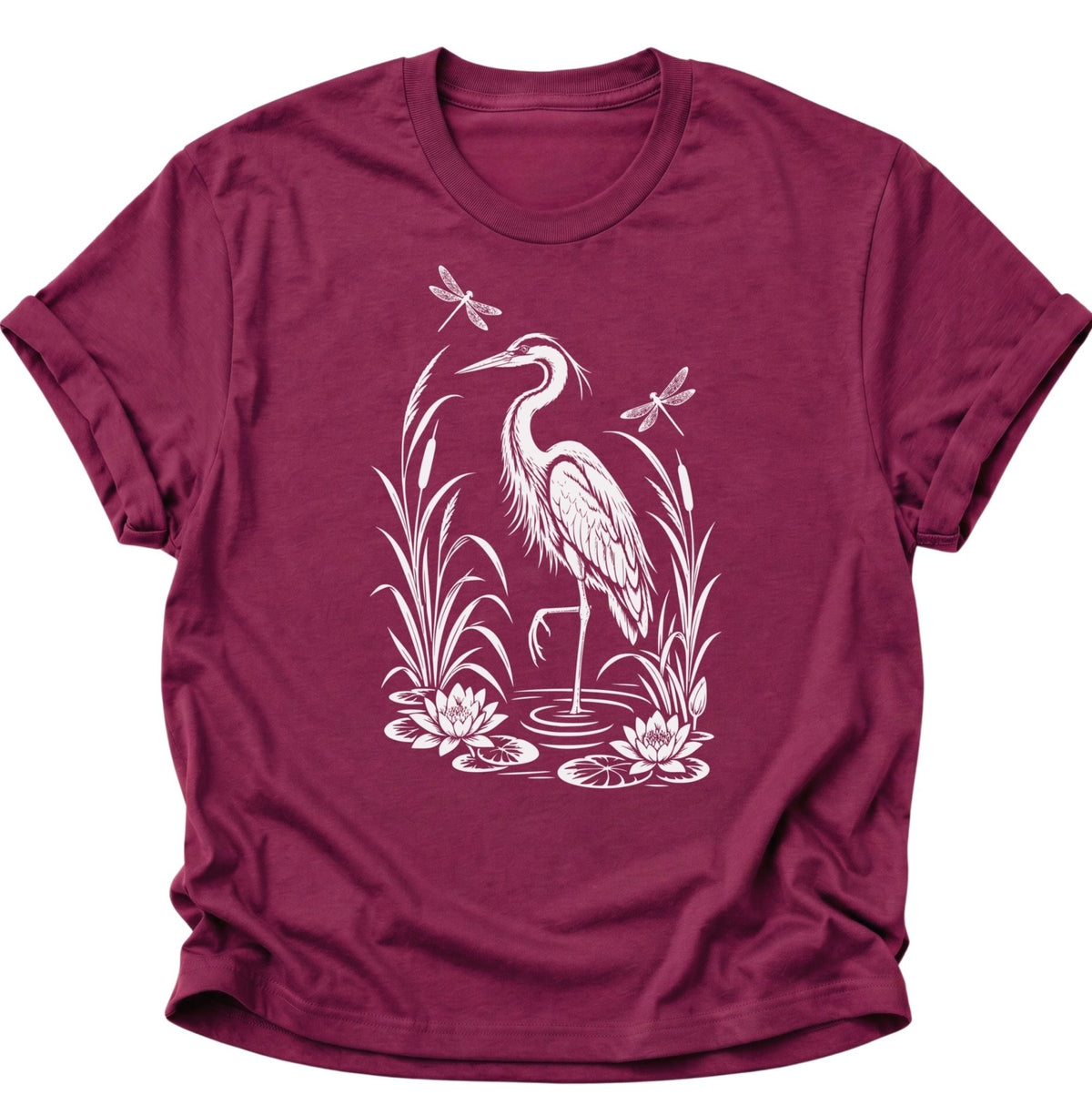Reiher Teich Natur Unisex T-Shirt Cardinal Red - PINE & RIVER