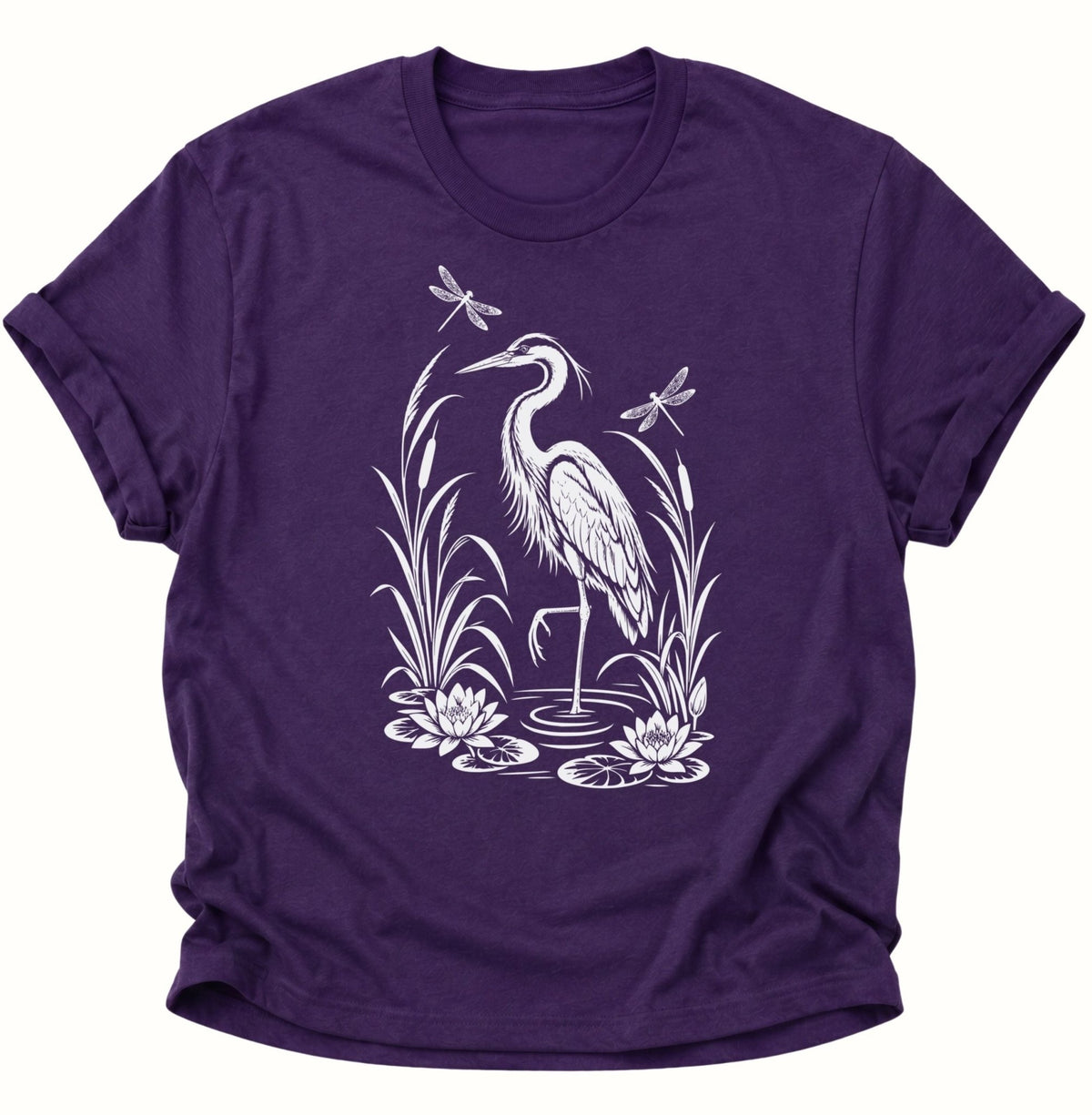 Reiher Teich Natur Unisex T-Shirt Purple - PINE & RIVER