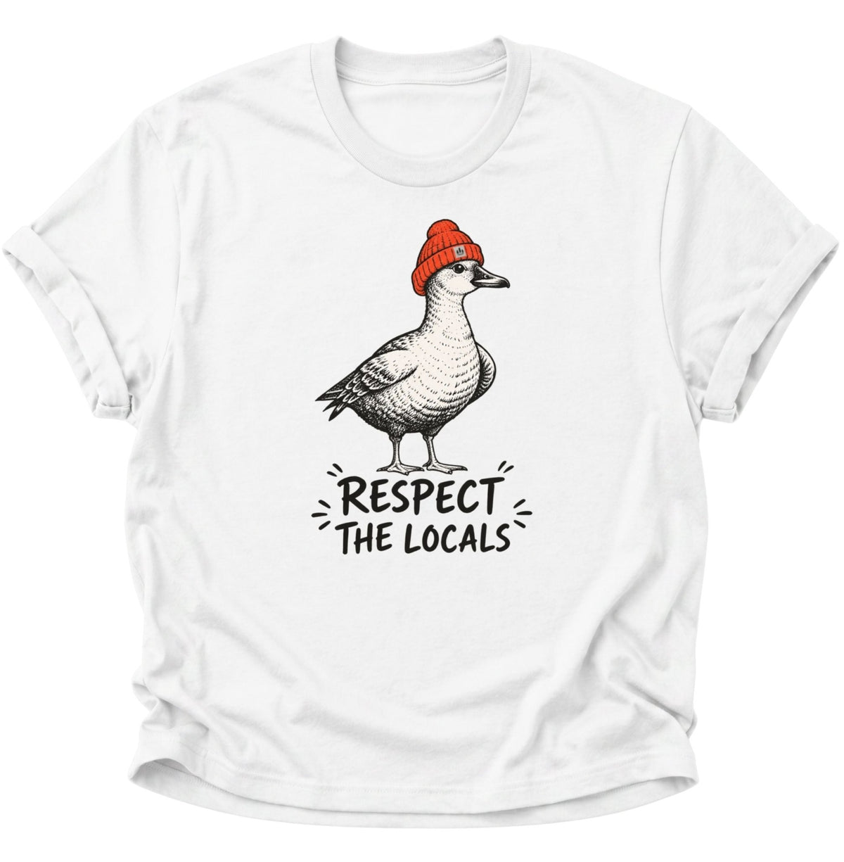 Respect The Locals Ente Unisex T-Shirt Weiß - PINE & RIVER
