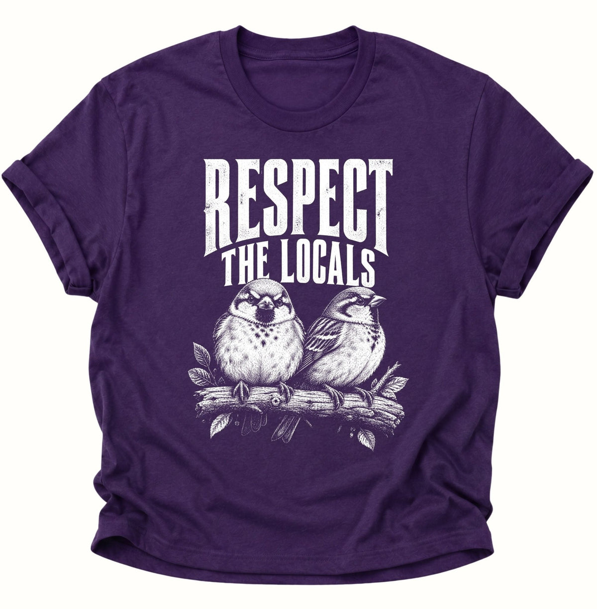 Respect The Locals Spatzen Unisex T-Shirt Purple - PINE & RIVER
