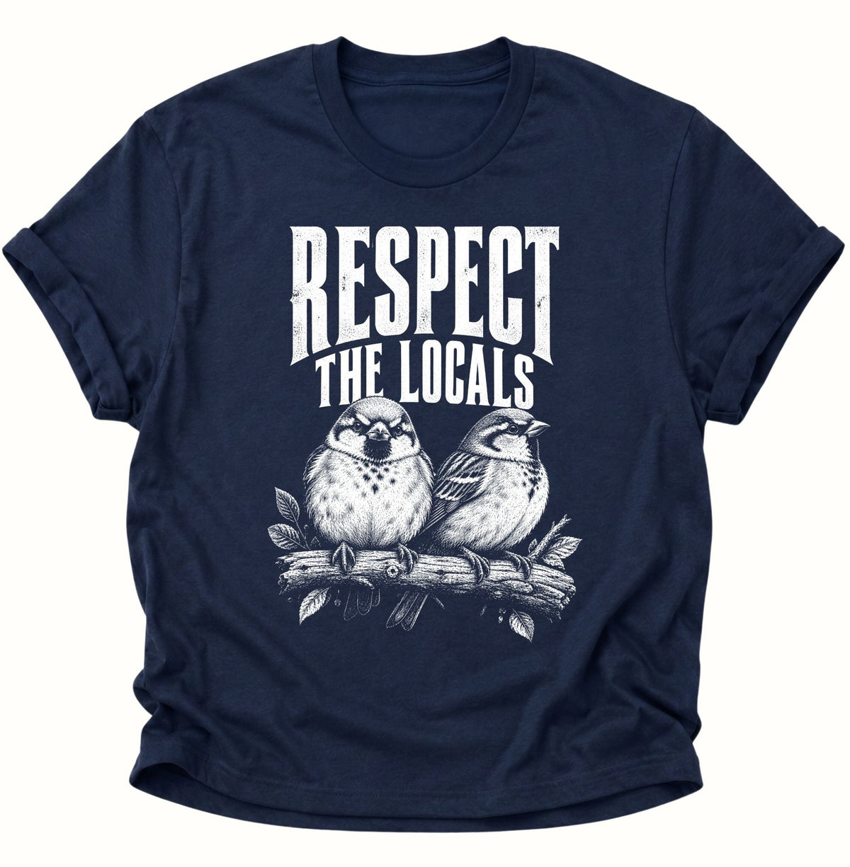 Respect The Locals Spatzen Unisex T-Shirt Navy Blue - PINE & RIVER