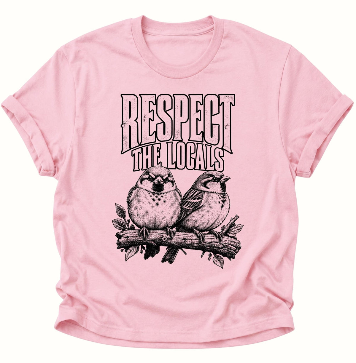 Respect The Locals Spatzen Unisex T-Shirt Light Pink - PINE & RIVER