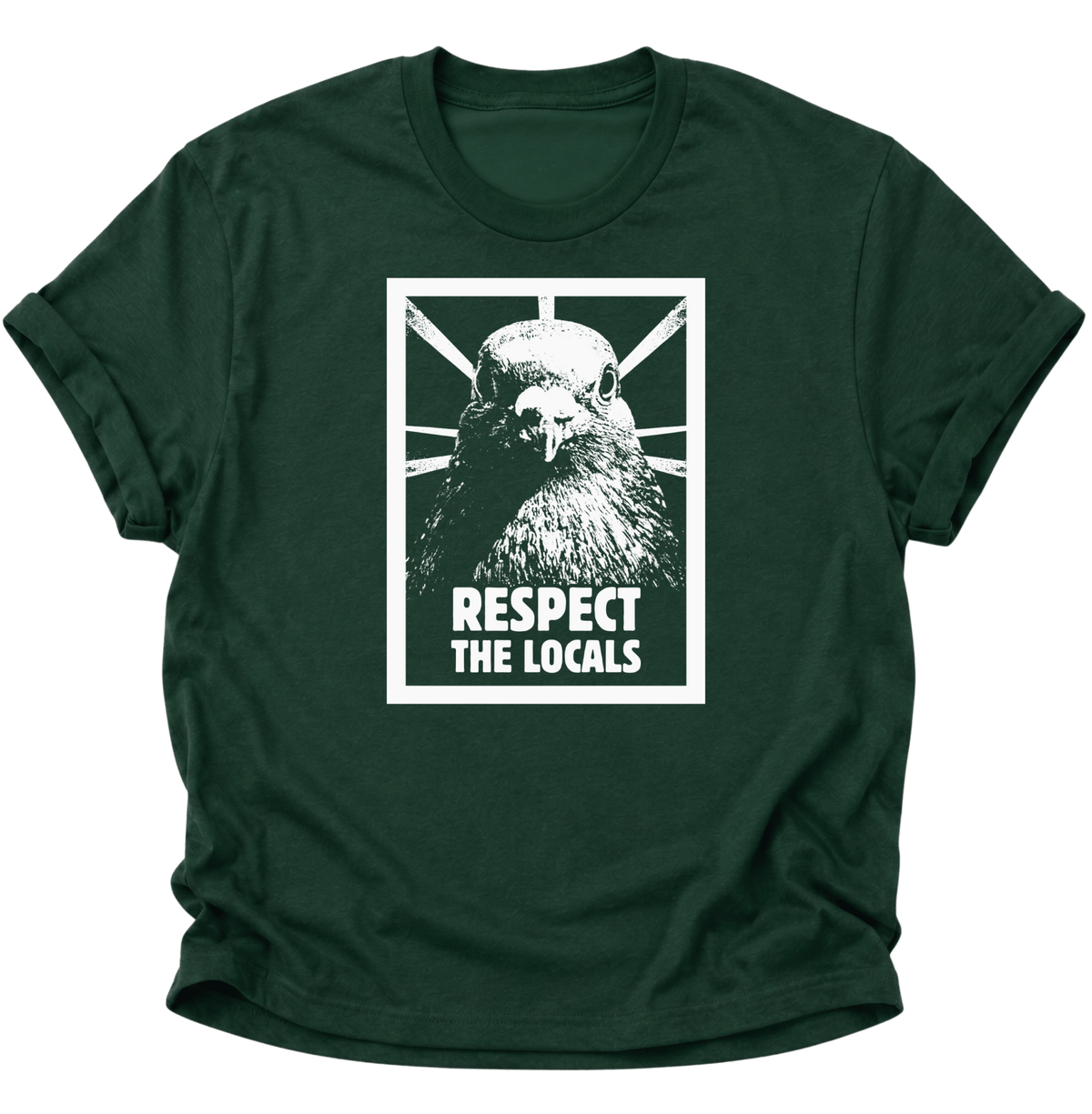 Respect The Locals Stadttaube Unisex T-Shirt Forest Green - PINE & RIVER